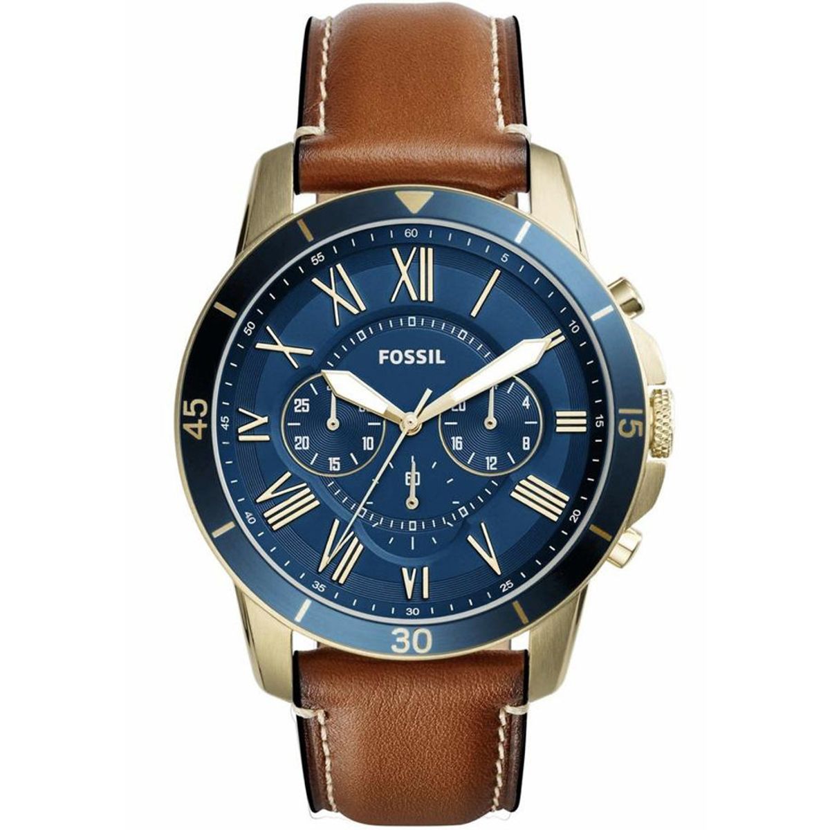 FOSSIL - Reloj Fossil Grant FS5268 Marrón De Cuero Piel Para Hombre.