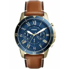 FOSSIL - Reloj Grant FS5268 Marrón De Cuero Piel Para Hombre.