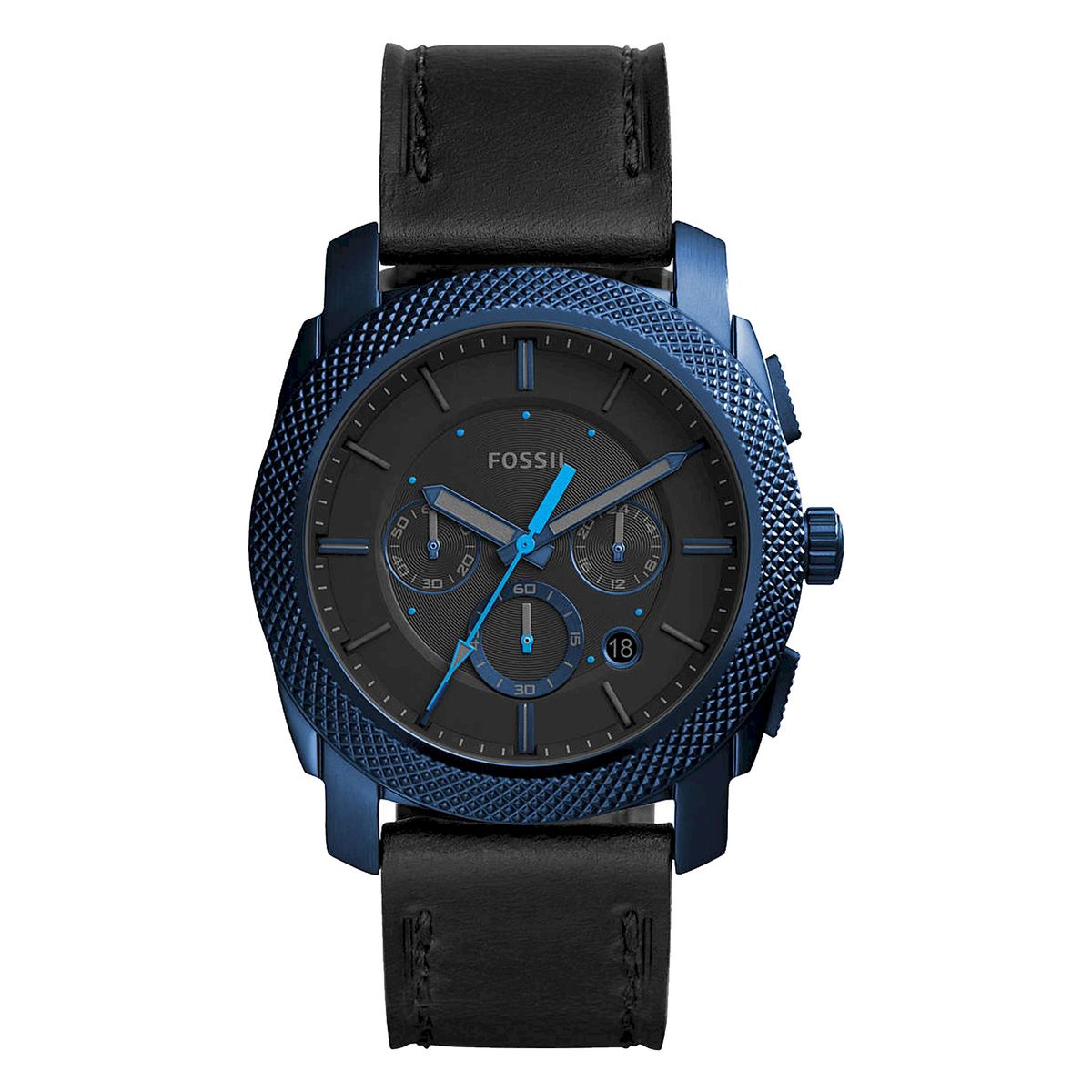 FOSSIL - Reloj Fossil Modern Machine FS5361 Negro De Cuero Piel Para Hombre.