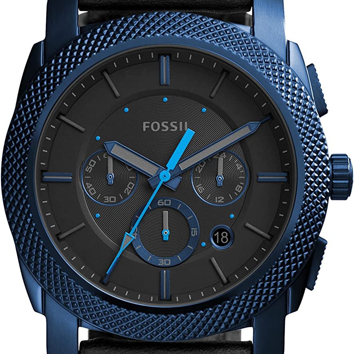 FOSSIL - Reloj Fossil Modern Machine FS5361 Negro De Cuero Piel Para Hombre.