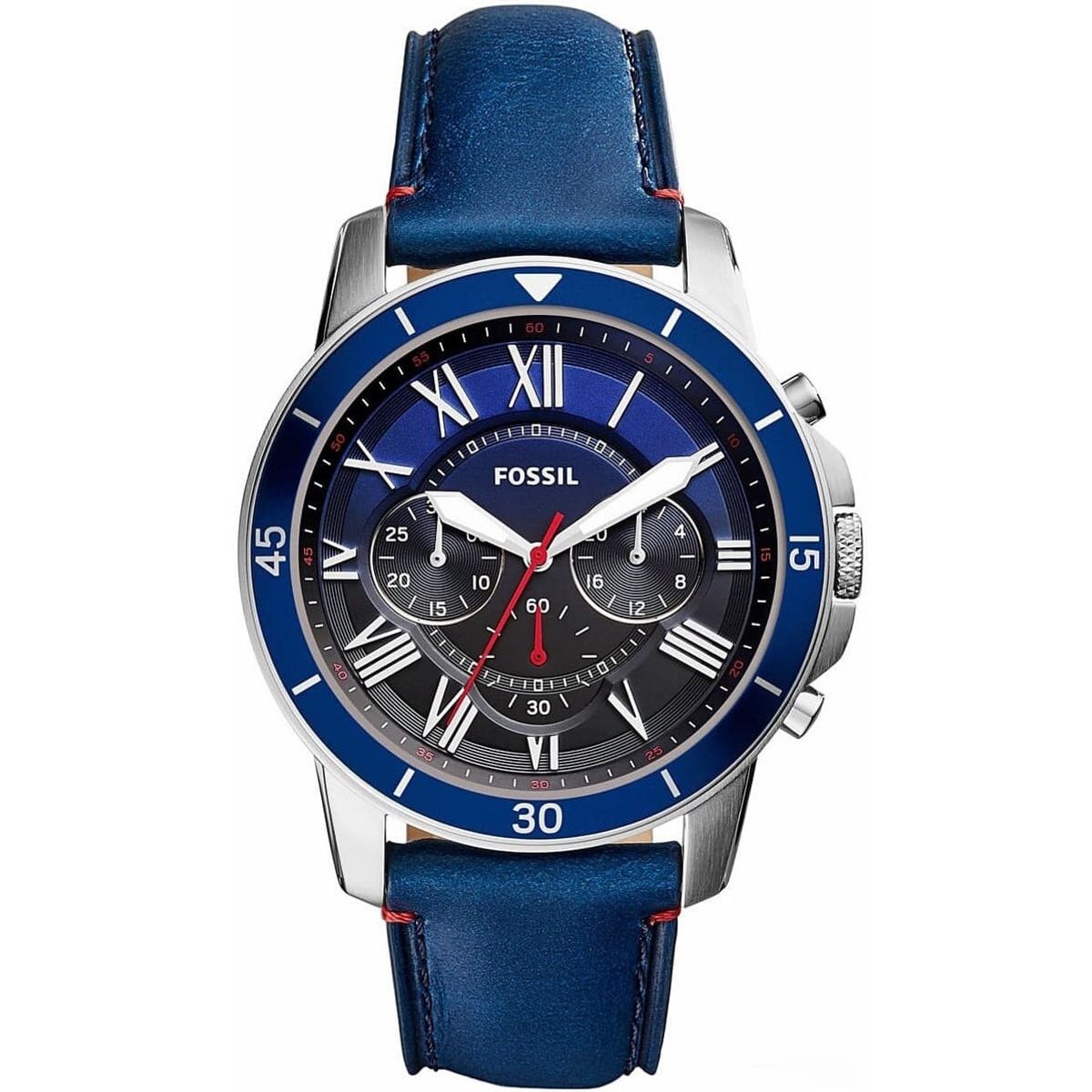 FOSSIL - Reloj Fossil Grant FS5373 Azul De Cuero Piel Para Hombre.