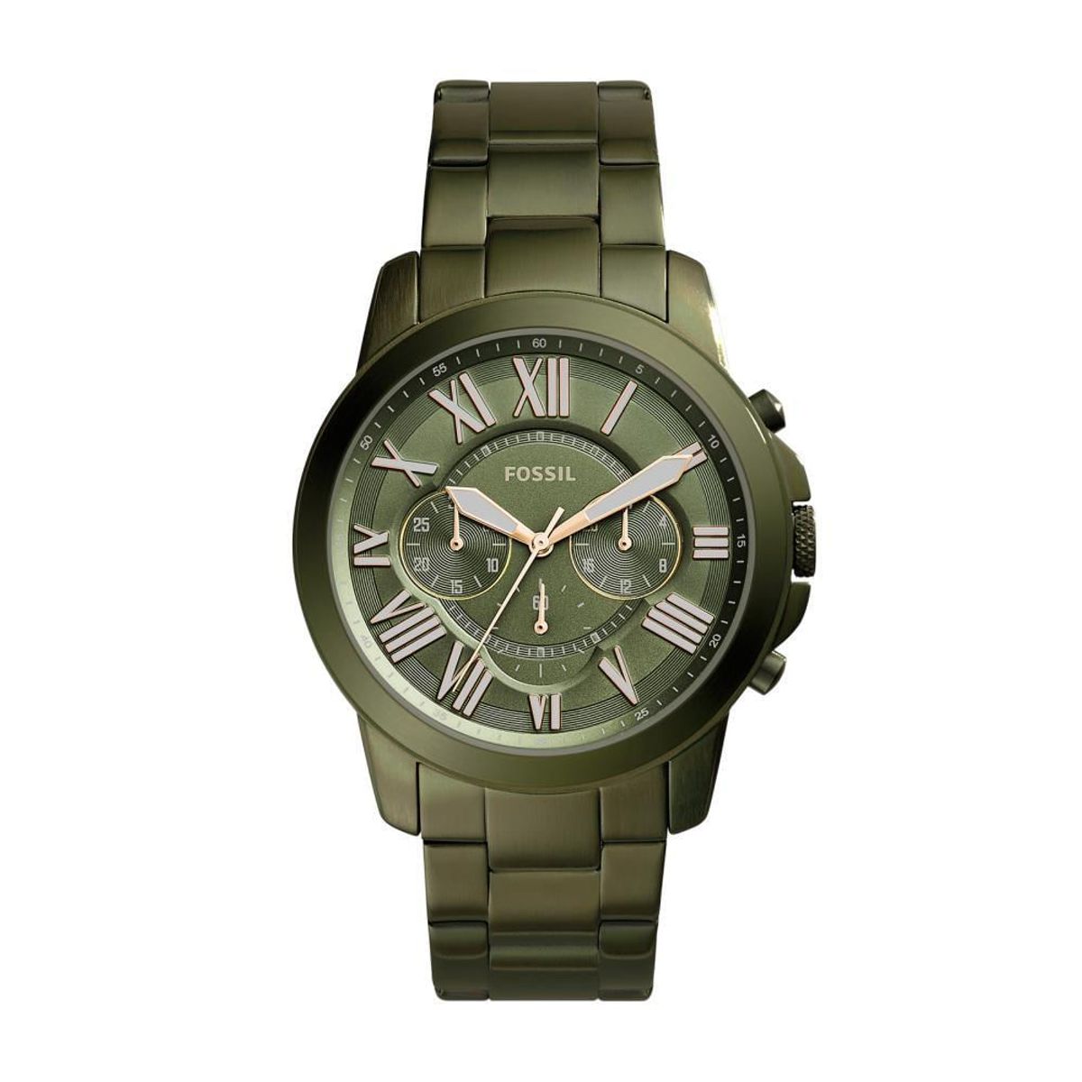 FOSSIL - Reloj Fossil Grant FS5375 Verde De Acero inoxidable Para Hombre.