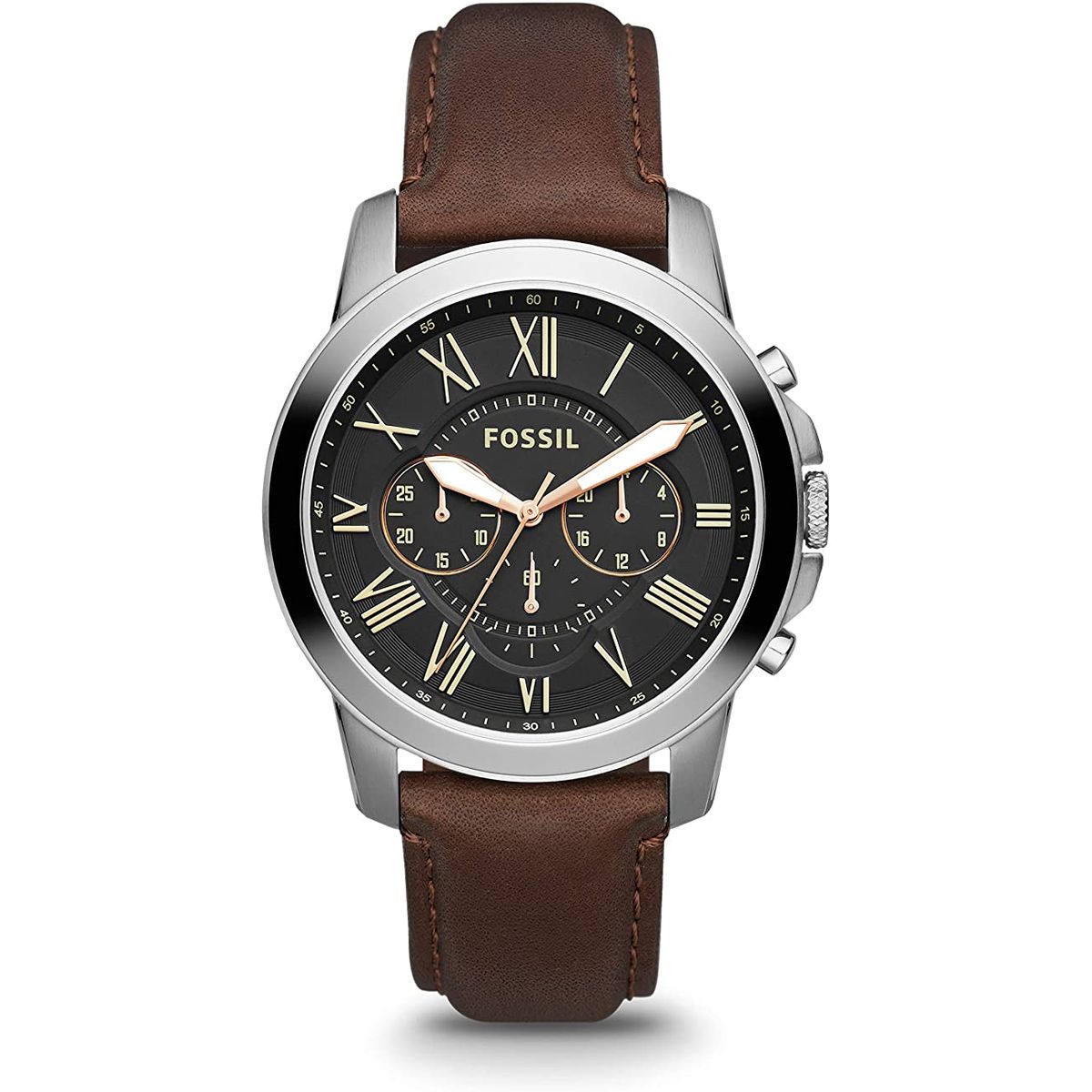 FOSSIL - Reloj Fossil Grant FS4813 Marrón De Cuero Piel Para Hombre.