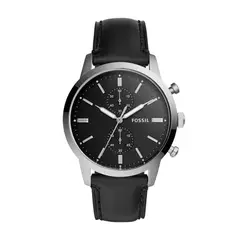 FOSSIL - Reloj Townsman FS5396 Negro De Cuero Piel Para Hombre