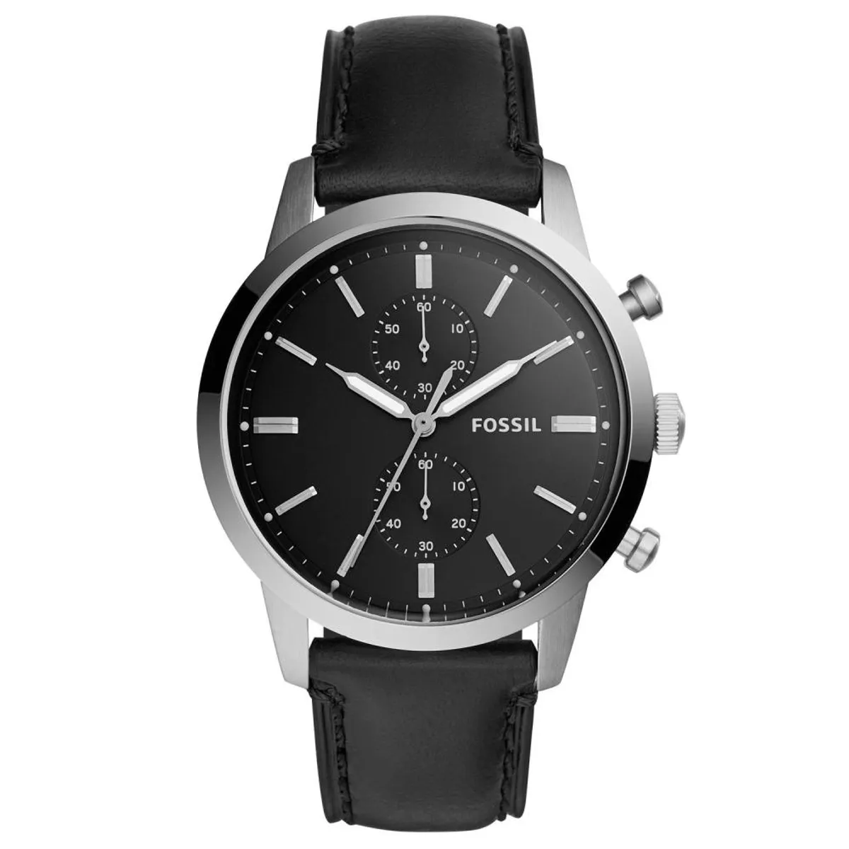FOSSIL - Reloj Fossil Townsman FS5396 Negro De Cuero Piel Para Hombre.