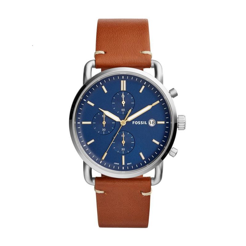 FOSSIL - Reloj Fossil Commuter FS5401 Marrón De Cuero Piel Para Hombre