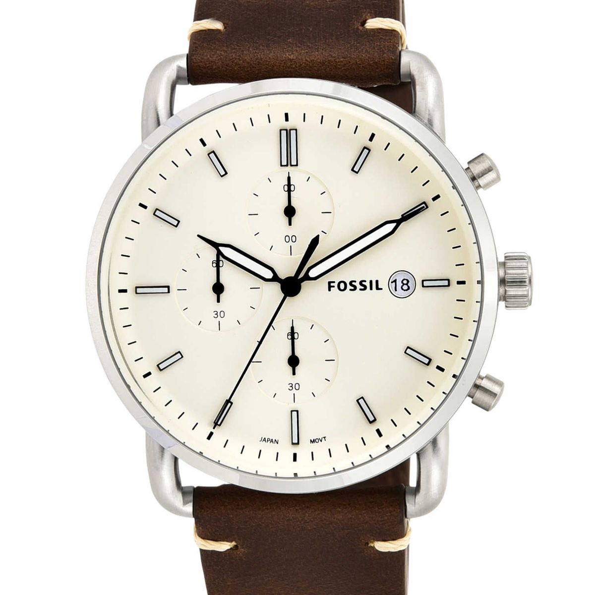 FOSSIL - Reloj Fossil Commuter FS5402 Marrón De Cuero Piel Para Hombre.