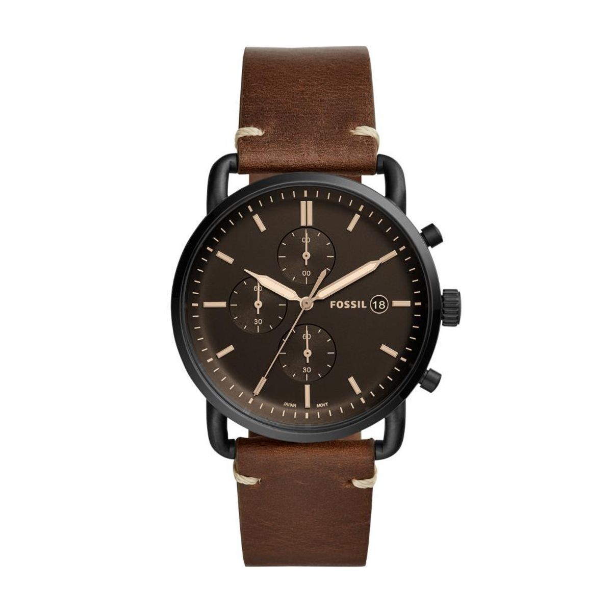 FOSSIL - Reloj Fossil Commuter FS5403 Marrón De Cuero Piel Para Hombre.