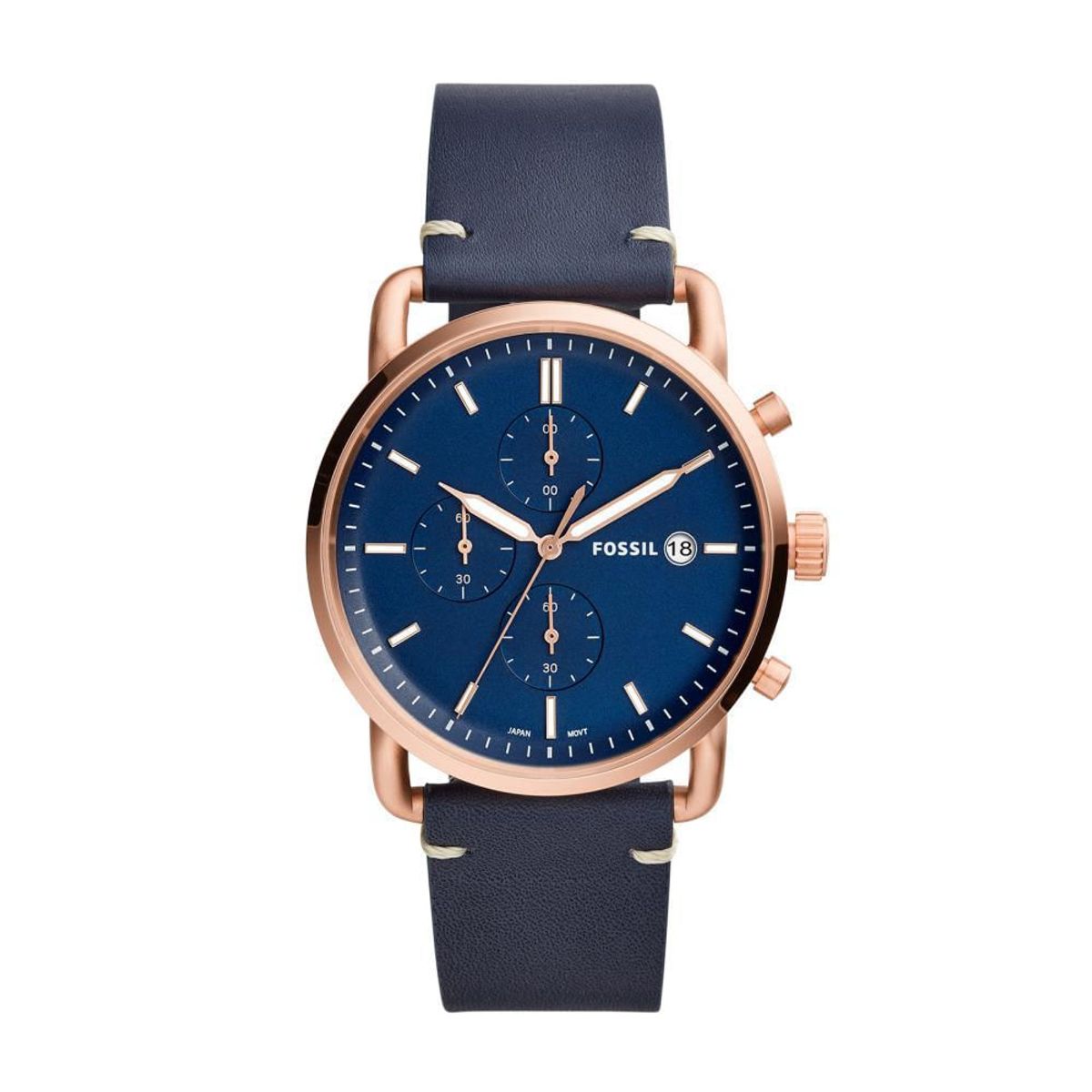 FOSSIL - Reloj Fossil Commuter FS5404 Azul De Cuero Piel Para Hombre.