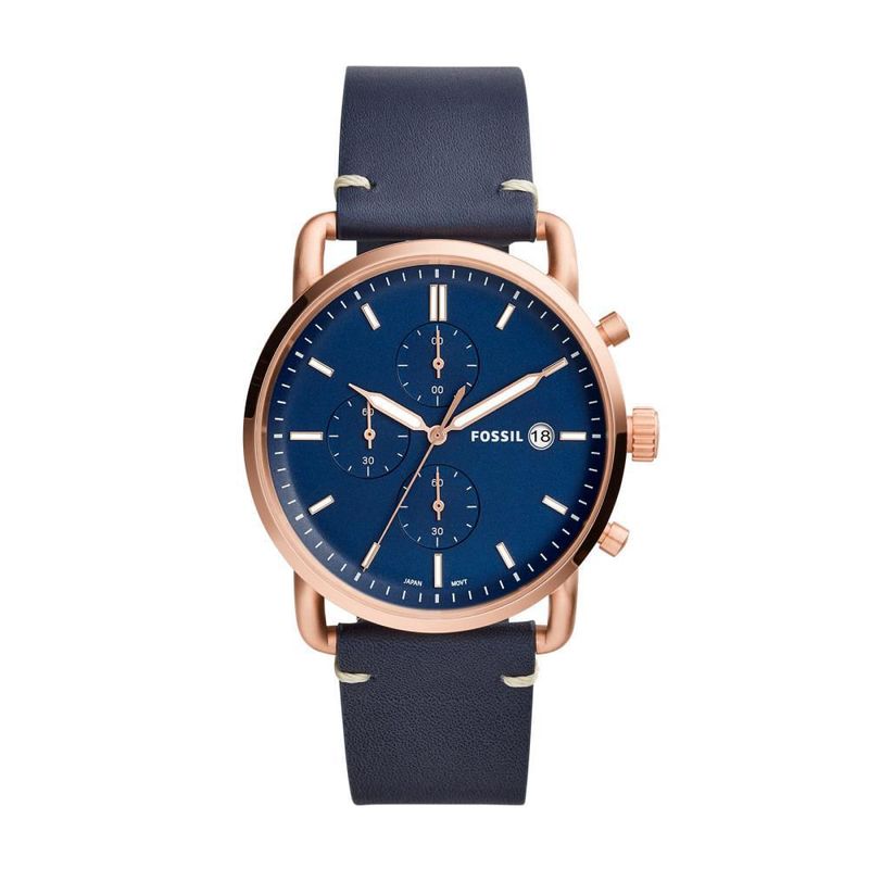FOSSIL - Reloj Fossil Commuter FS5404 Azul De Cuero Piel Para Hombre
