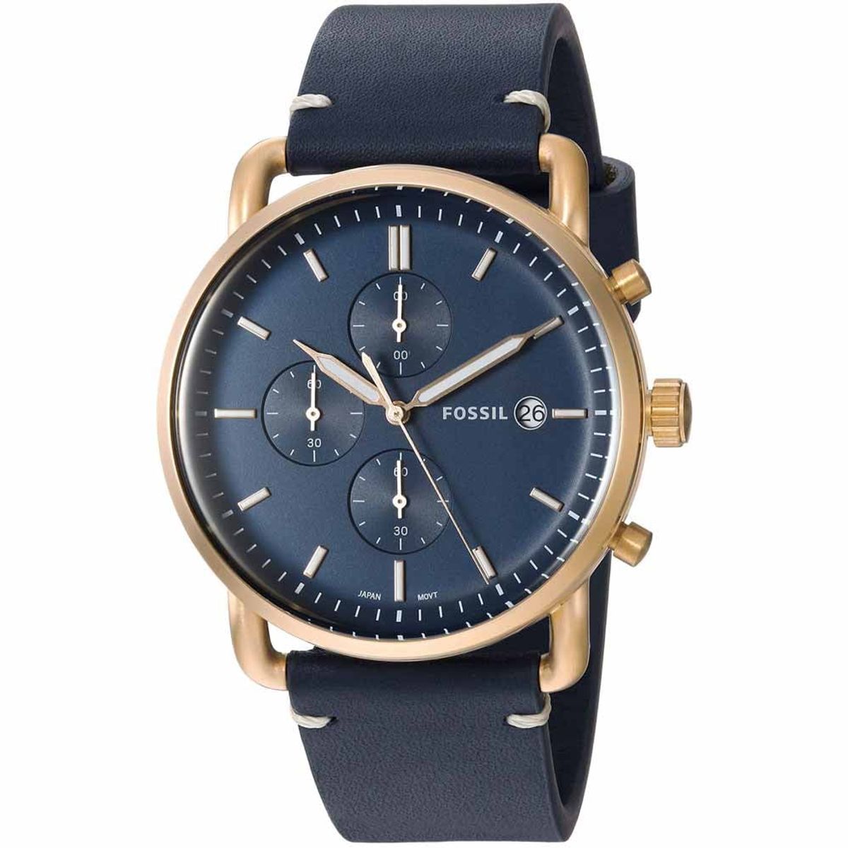 FOSSIL - Reloj Fossil Commuter FS5404 Azul De Cuero Piel Para Hombre.