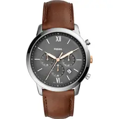 FOSSIL - Reloj Neutra FS5408 Marrón De Cuero Piel Para Hombre.