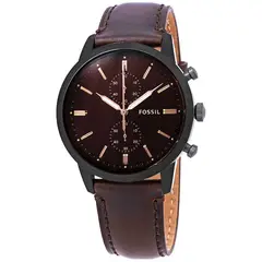 FOSSIL - Reloj Townsman FS5437 Marrón De Cuero Piel Para Hombre.