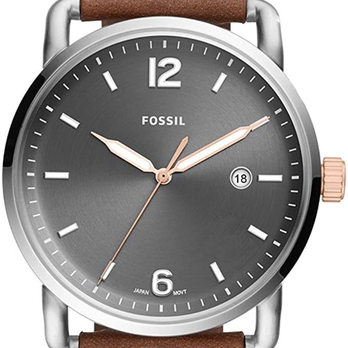 FOSSIL - Reloj Fossil Commuter FS5417 Marrón De Cuero Piel Para Hombre.