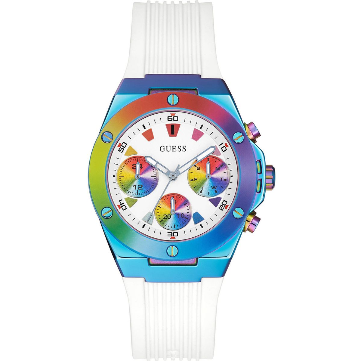 GUESS - Reloj Guess Athena GW0030L6 Blanco De Silicona Para Unisex.