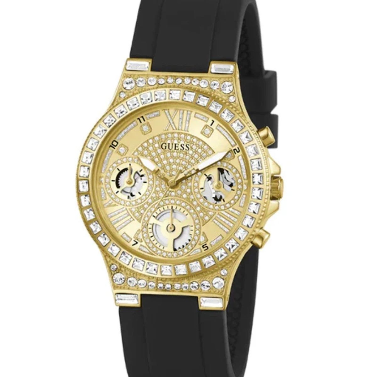 GUESS - Reloj Guess Moonlight GW0257L1 Negro De Silicona Para Mujer