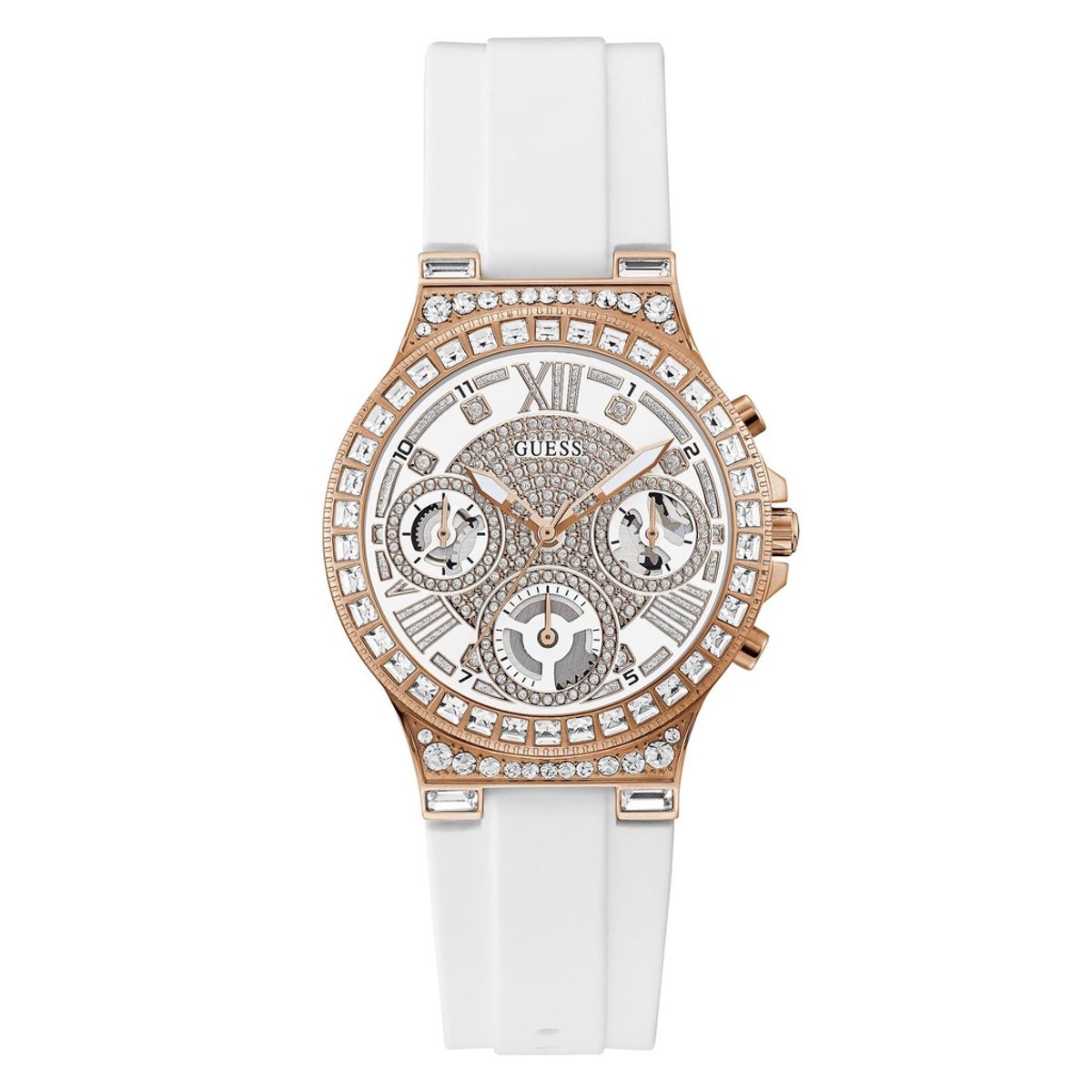 GUESS - Reloj Guess Moonlight GW0257L2 Blanco De Silicona Para Mujer.
