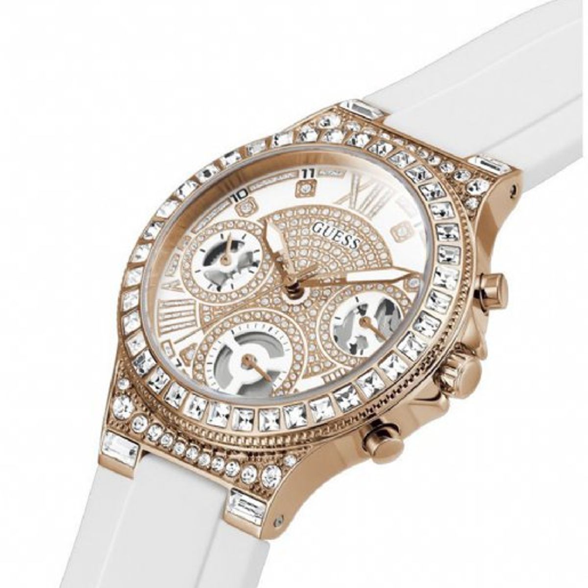 GUESS - Reloj Guess Moonlight GW0257L2 Blanco De Silicona Para Mujer.