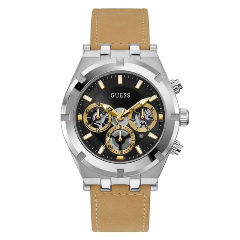 GUESS - Reloj Guess Continental GW0262G1 Beige De Cuero Piel Para Hombre