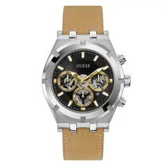 GUESS - Reloj Continental GW0262G1 Beige De Cuero Piel Para Hombre