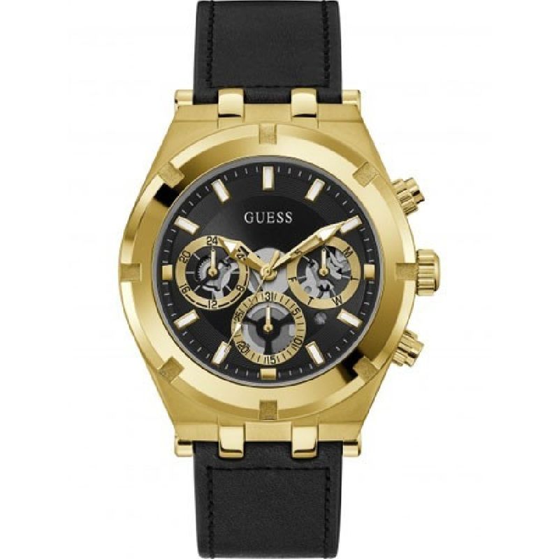GUESS - Reloj Guess Continental GW0262G2 Negro De Cuero Piel Para Hombre