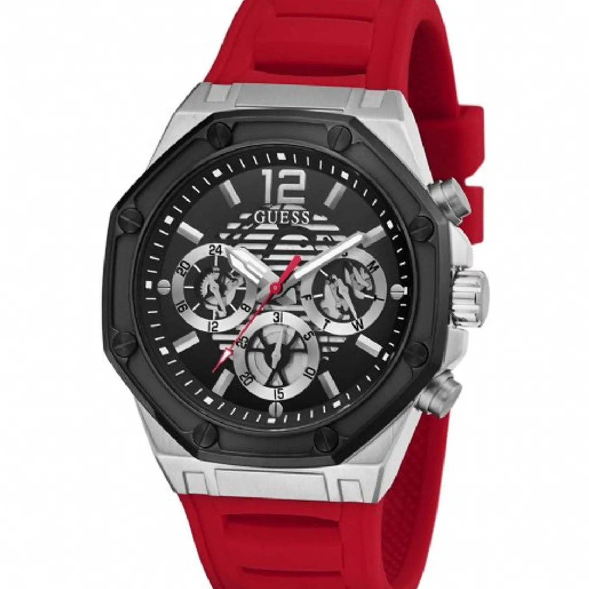 GUESS - Reloj Guess Momentum GW0263G3 Rojo De Silicona Para Hombre.
