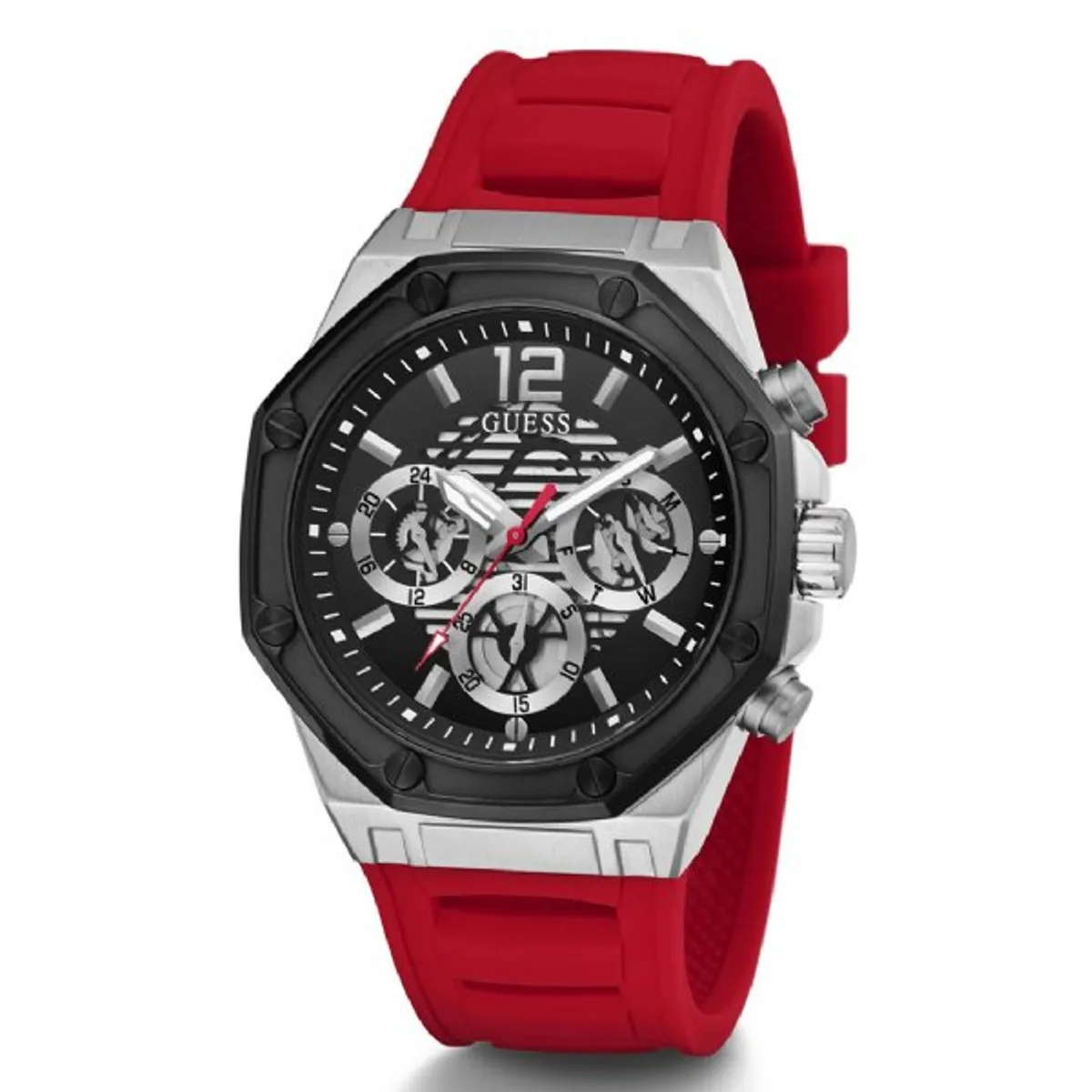 GUESS - Reloj Guess Momentum GW0263G3 Rojo De Silicona Para Hombre.