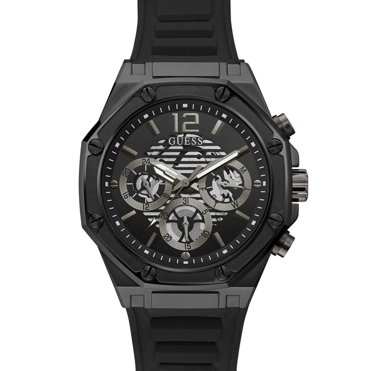 GUESS - Reloj Guess Momentum GW0263G4 Negro De Silicona Para Hombre.