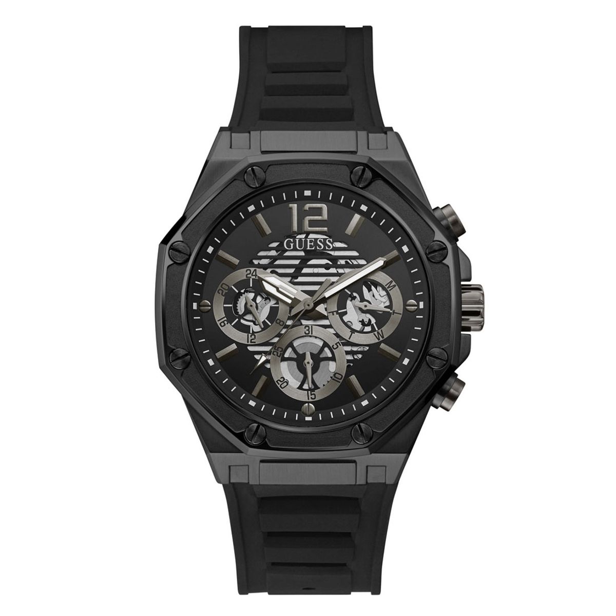 GUESS - Reloj Guess Momentum GW0263G4 Negro De Silicona Para Hombre.