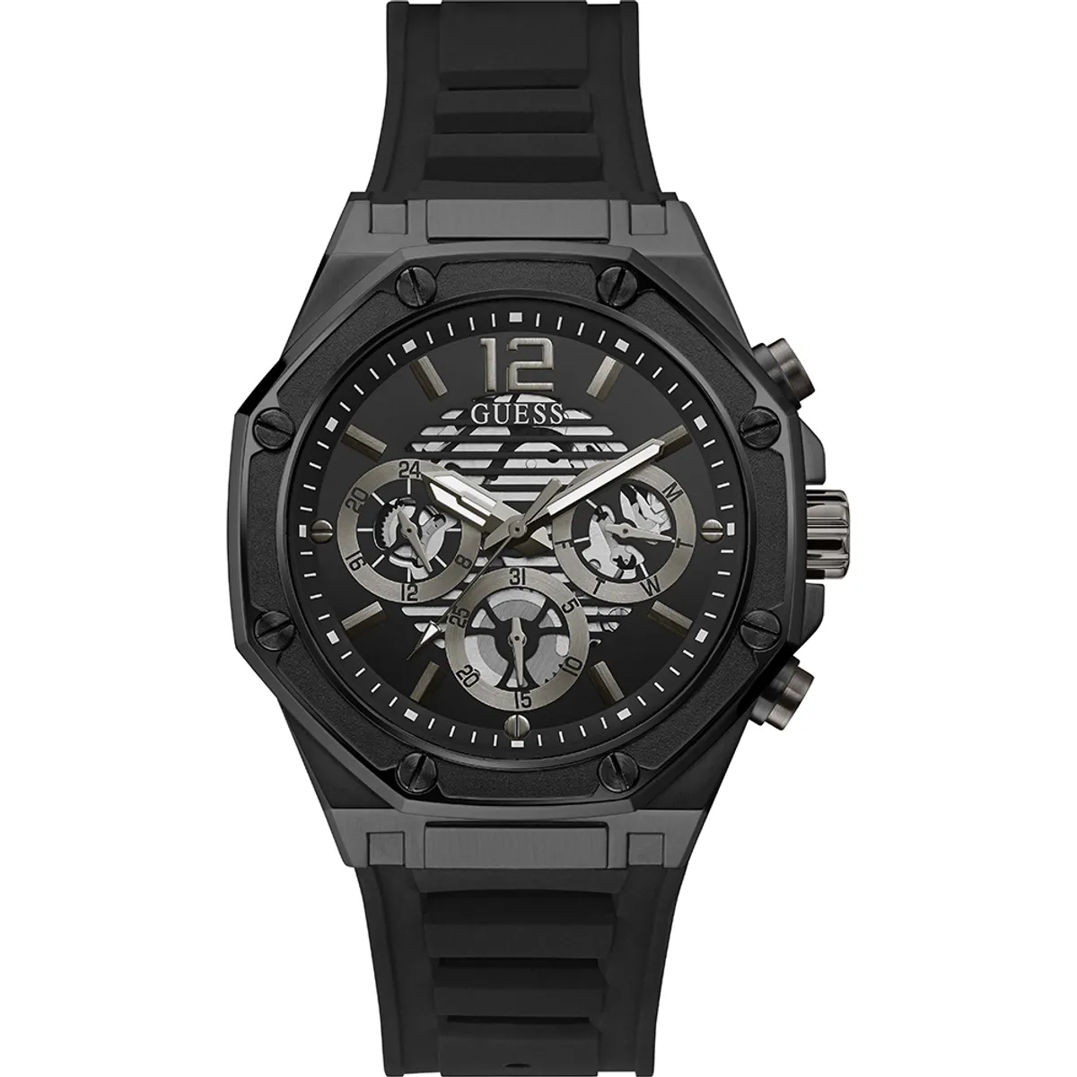 GUESS - Reloj Guess Momentum GW0263G4 Negro De Silicona Para Hombre.