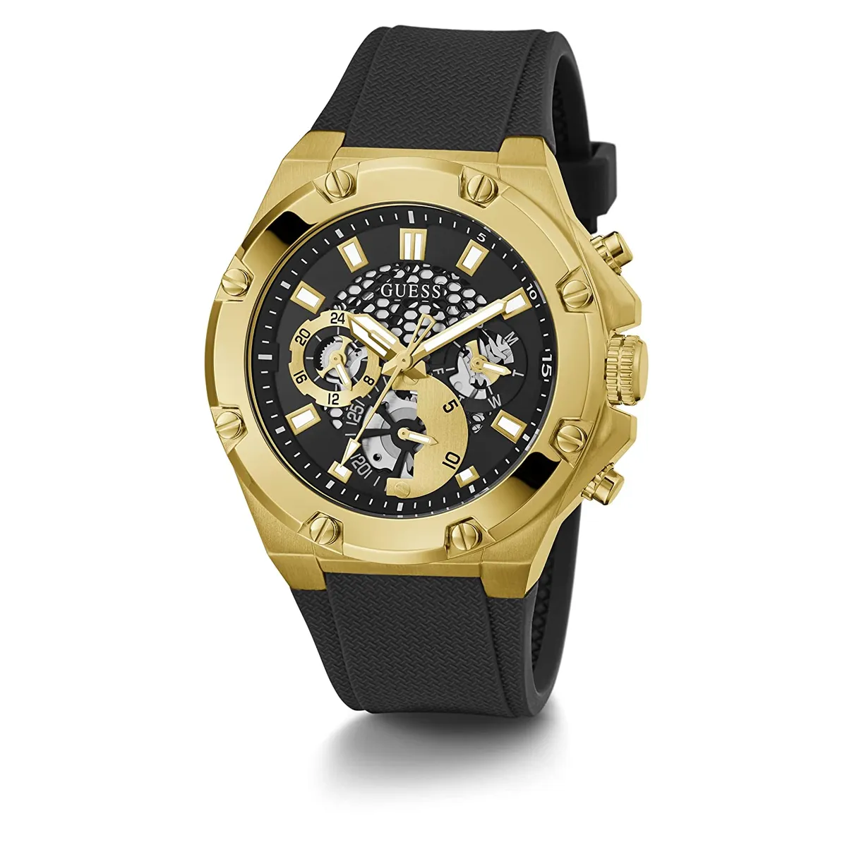 GUESS - Reloj Guess Third Gear GW0334G2 Negro De Silicona Para Hombre.