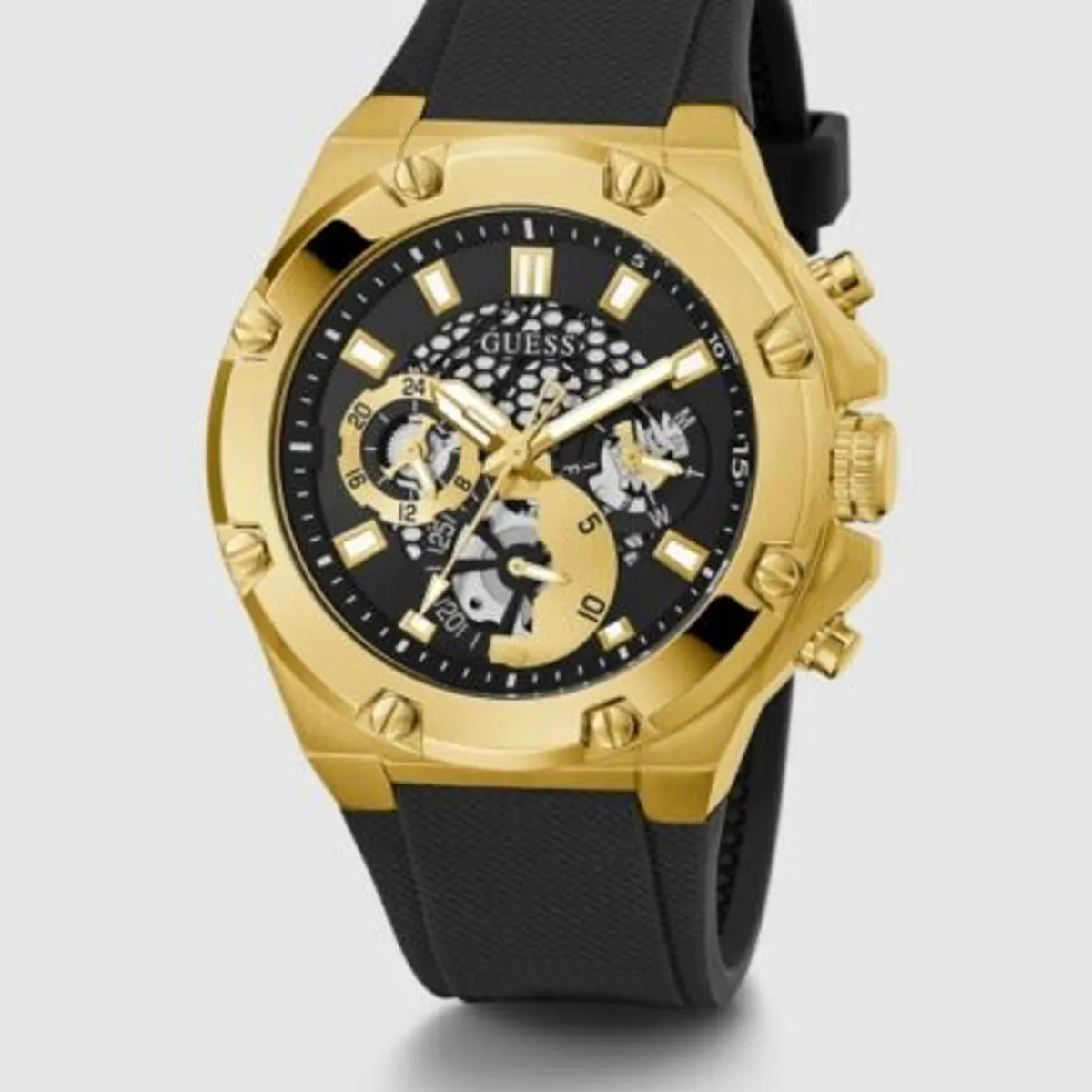 GUESS - Reloj Guess Third Gear GW0334G2 Negro De Silicona Para Hombre.