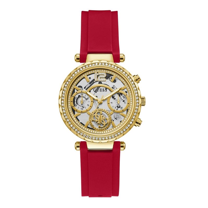 GUESS - Reloj Guess Solstice GW0484L1 Rojo De Silicona Para Mujer.