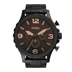 FOSSIL - Reloj Nate JR1356 Negro De Acero inoxidable Para Hombre.