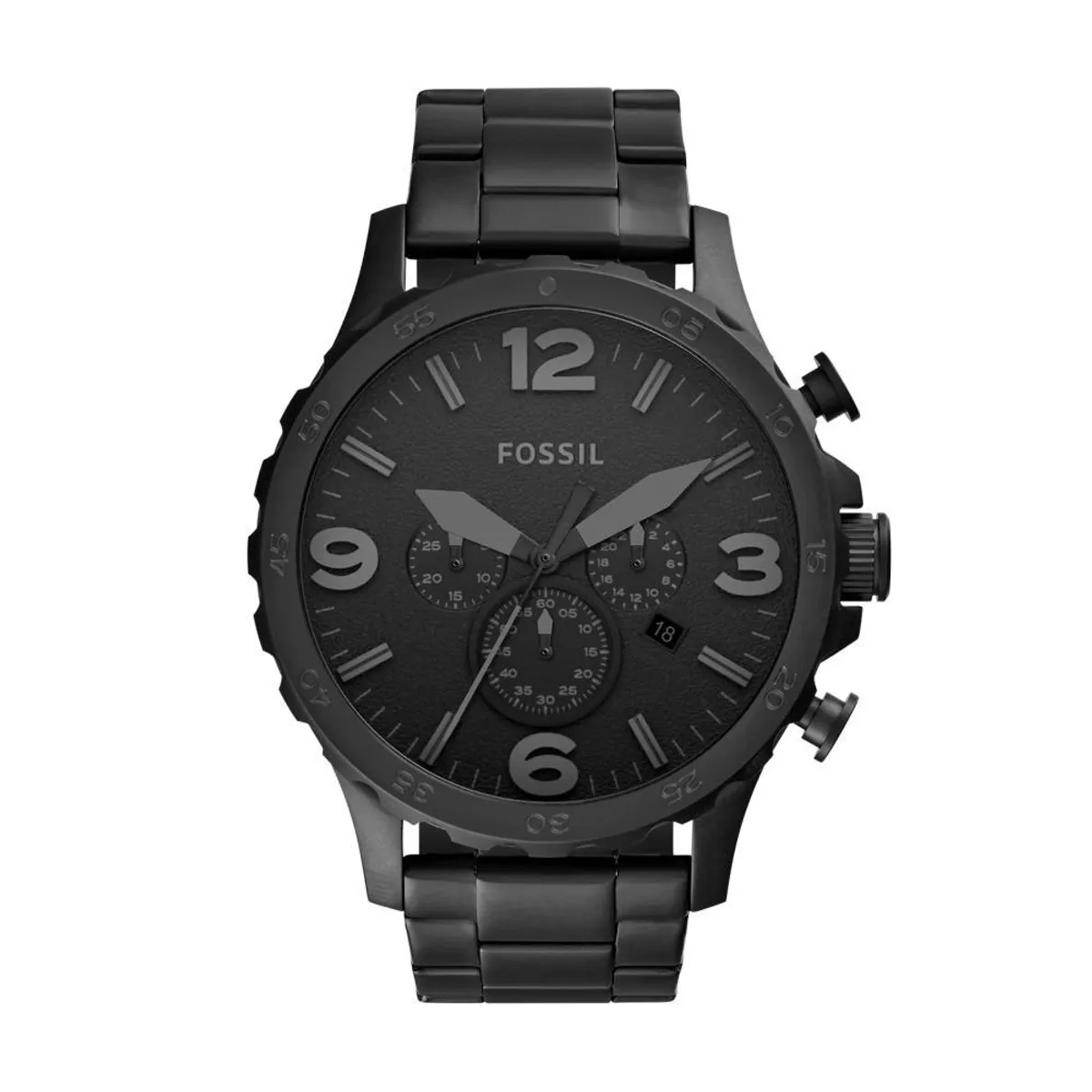 FOSSIL - Reloj Fossil Nate JR1401 Negro De Acero inoxidable Para Hombre.