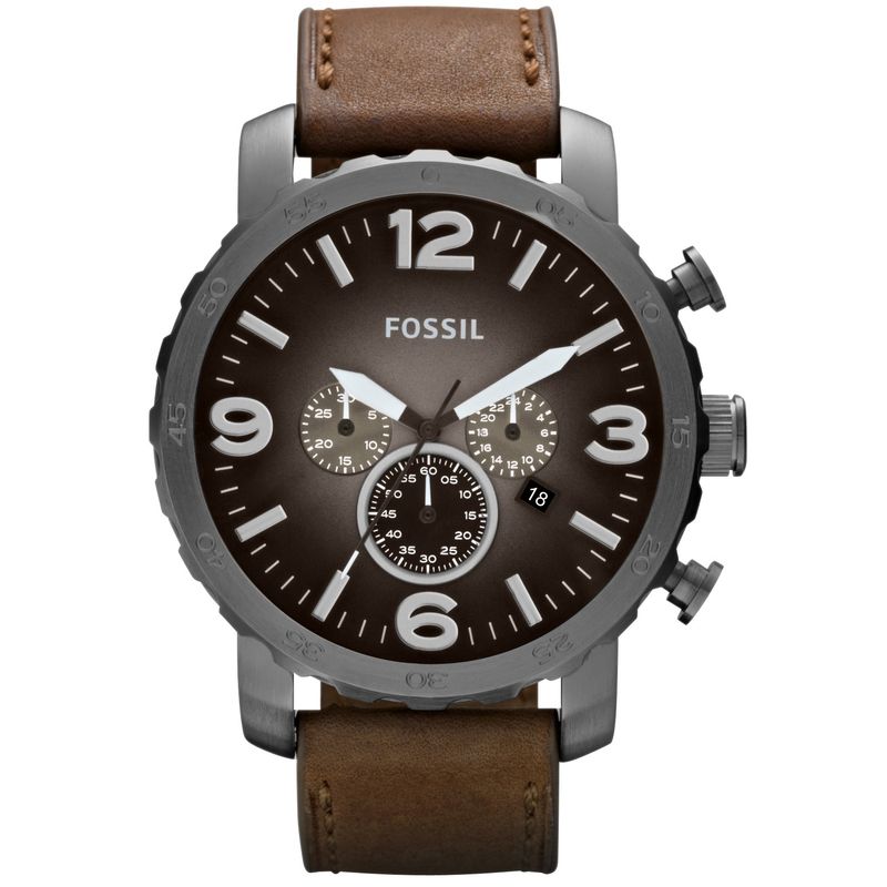 FOSSIL - Reloj Fossil Nate JR1424 Marrón De Acero inoxidable Para Hombre.