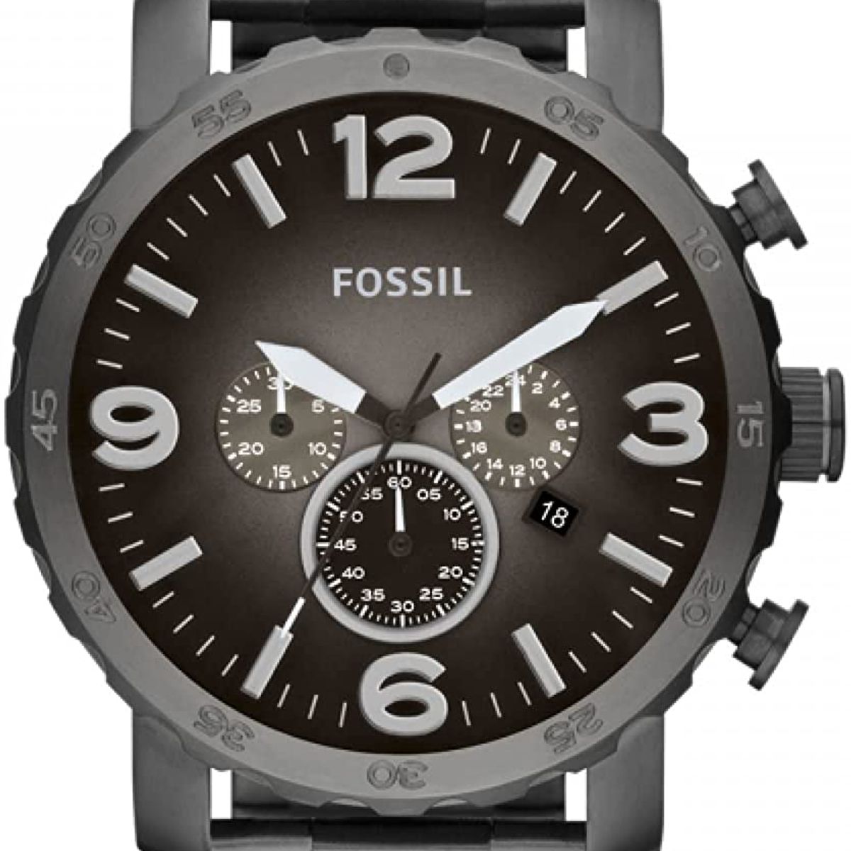 FOSSIL - Reloj Fossil Nate JR1437 Gris De Acero inoxidable Para Hombre.