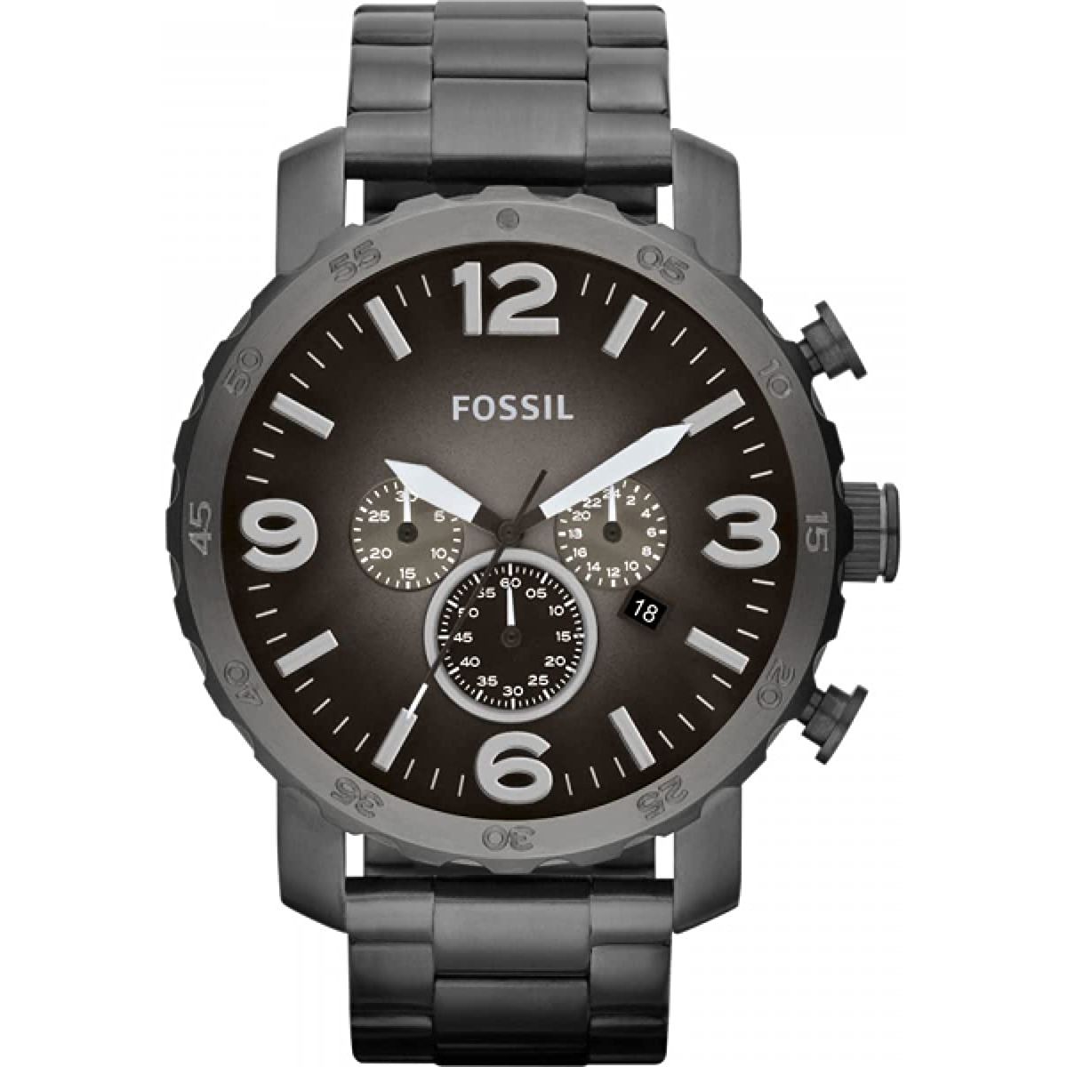 FOSSIL - Reloj Fossil Nate JR1437 Gris De Acero inoxidable Para Hombre.