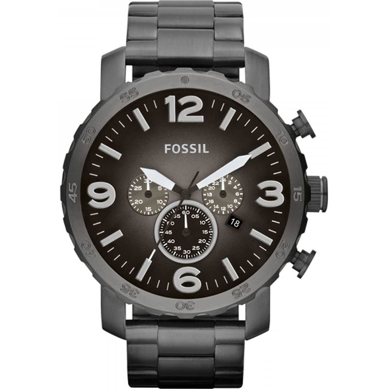 FOSSIL - Reloj Fossil Nate JR1437 Gris De Acero inoxidable Para Hombre