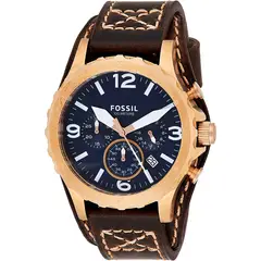FOSSIL - Reloj Nate JR1505 Marrón De Cuero Piel Para Hombre.