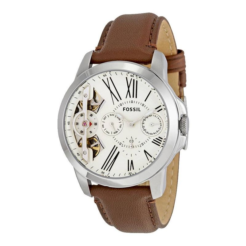 FOSSIL - Reloj Fossil Grant ME1144 Marrón De Cuero Piel Para Hombre.
