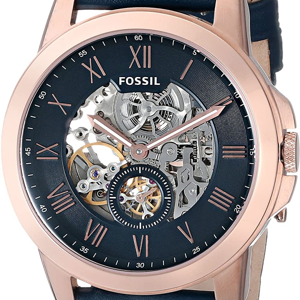 FOSSIL - Reloj Fossil Grant ME3054 Azul De Cuero Piel Para Hombre.