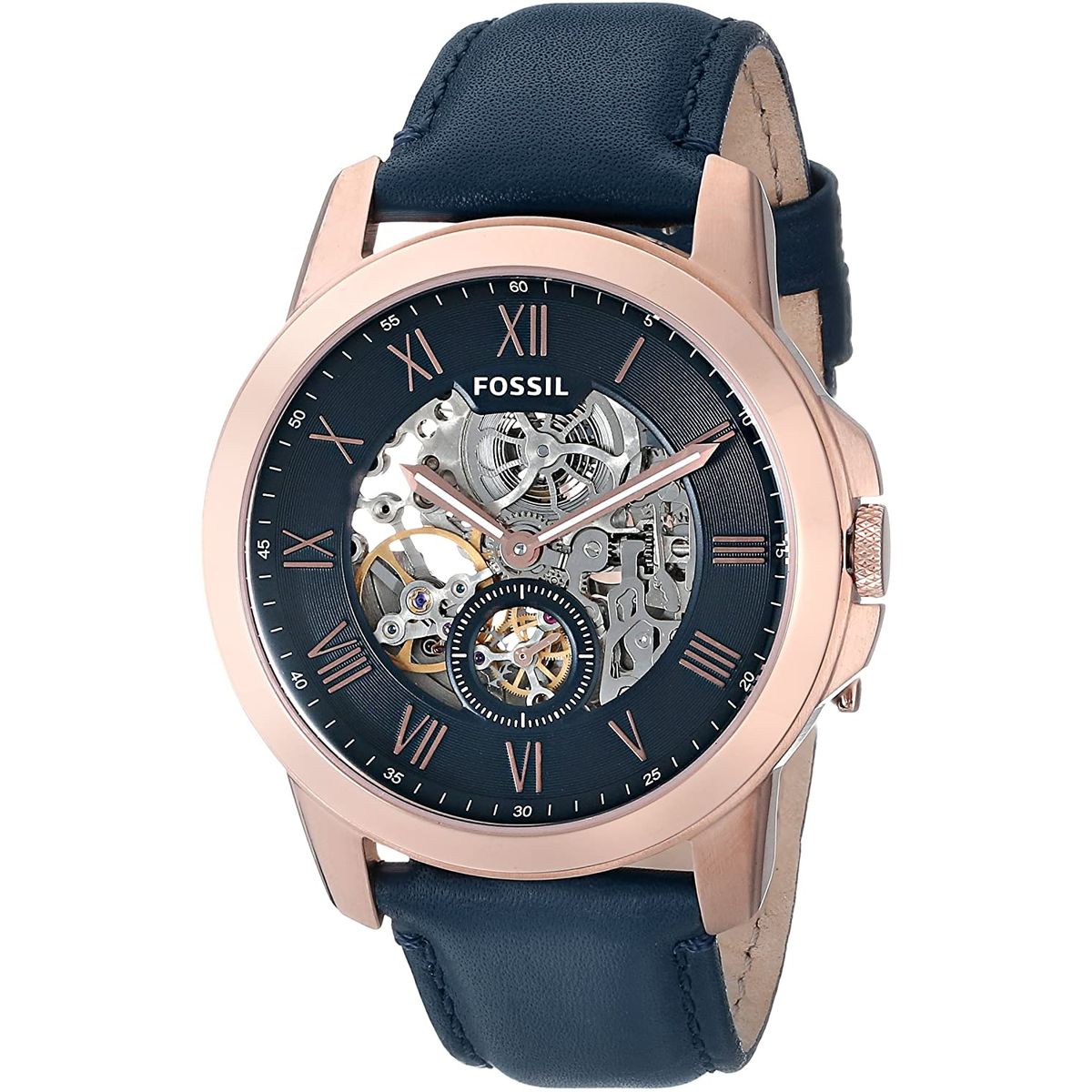 FOSSIL - Reloj Fossil Grant ME3054 Azul De Cuero Piel Para Hombre.