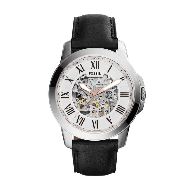 FOSSIL - Reloj Fossil Grant ME3101 Negro De Cuero Piel Para Hombre.