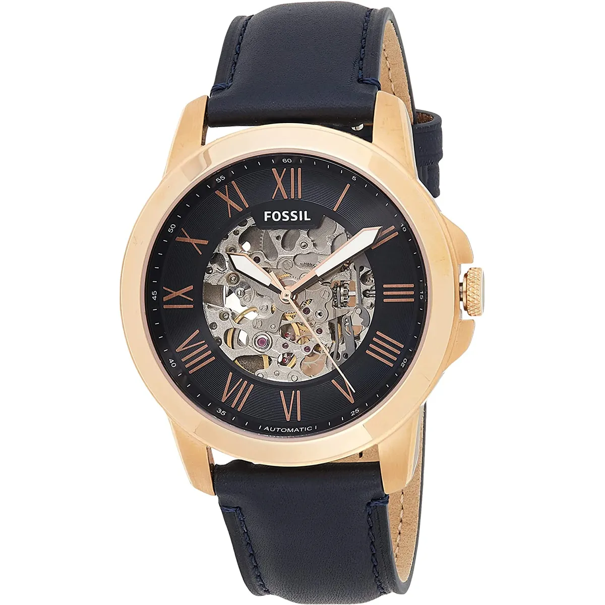 FOSSIL - Reloj Fossil Grant ME3102 Azul De Cuero Piel Para Hombre.