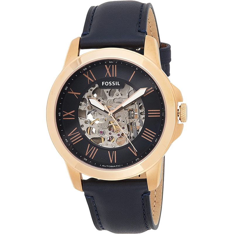 FOSSIL - Reloj Fossil Grant ME3102 Azul De Cuero Piel Para Hombre