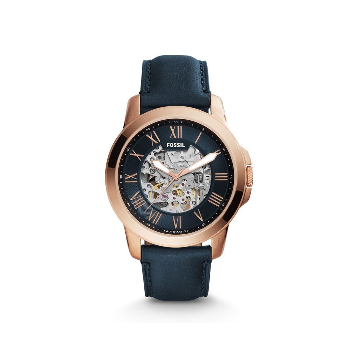 FOSSIL - Reloj Fossil Grant ME3102 Azul De Cuero Piel Para Hombre.