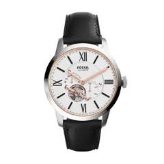 FOSSIL - Reloj Townsman ME3104 Negro De Cuero Piel Para Hombre.