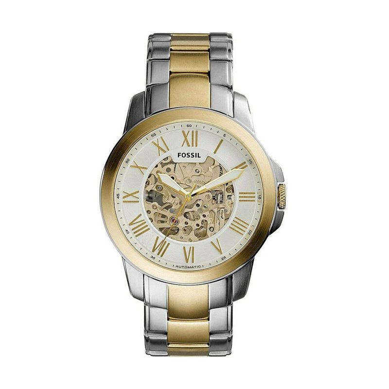 FOSSIL - Reloj Fossil Grant ME3112 Plateado Dorado De Acero inoxidable P Hombre.