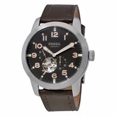 FOSSIL - Reloj Pilot 54 ME3118 Negro De Cuero Piel Para Hombre.